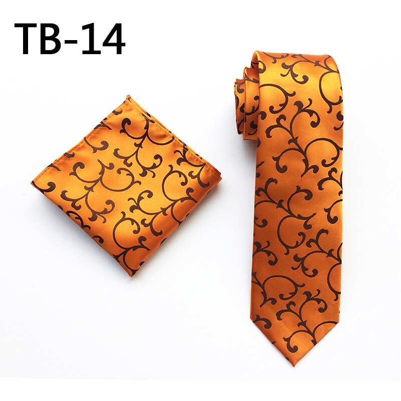 Floral Mens Tie Set Silver White Purple Red Pink Blue Orange Jacquard Silk Tie Pocket Square 8cm Classic Ties for Men Corbatas: TB14