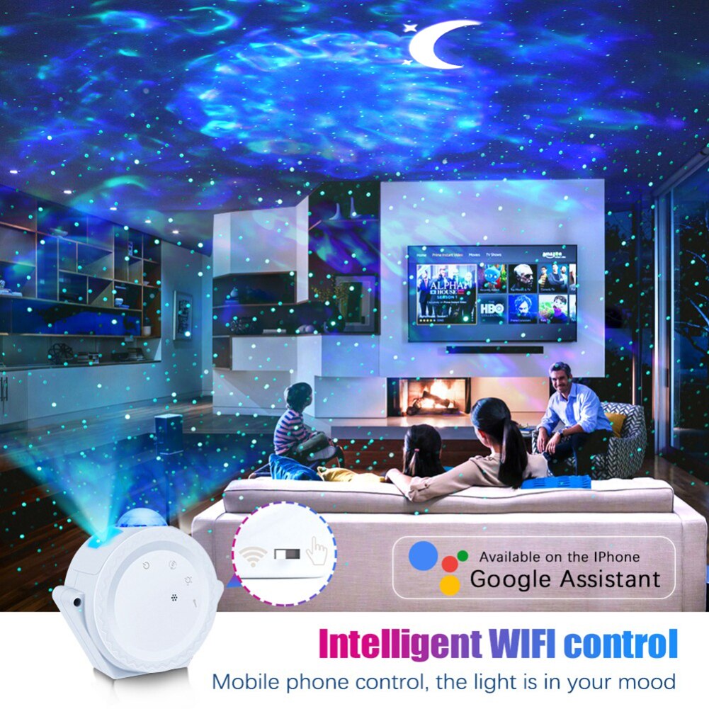 Projector Night Light 6 Color Starry Sky Projector Lamp USB Charging Projection Smart Night Light