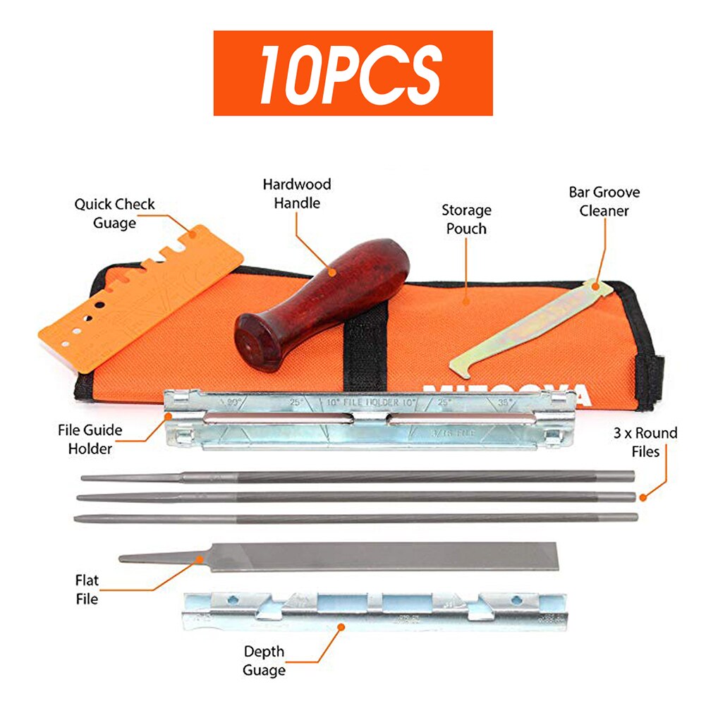 Chainsaw Sharpening File Saw Sanding Filing Kit Strong Toughness Woodworking Chain Sharpen Metal Portable Supplies