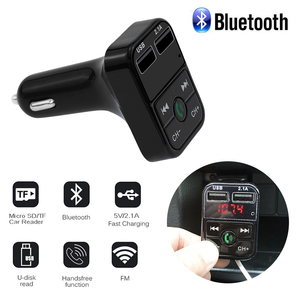 Lecteur Mp3 multifonction pour voiture, Kit Bluetooth mains libres, transmetteur FM pour Automobile, adaptateur de chargeur, accessoires