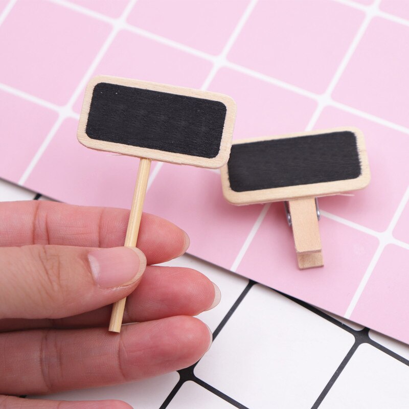 10 Pcs Kleine Blackboard Mini Houten Message Board Teken Krijtborden Insert Label Prijskaartje Bloem Tuinieren Potplanten Ornament