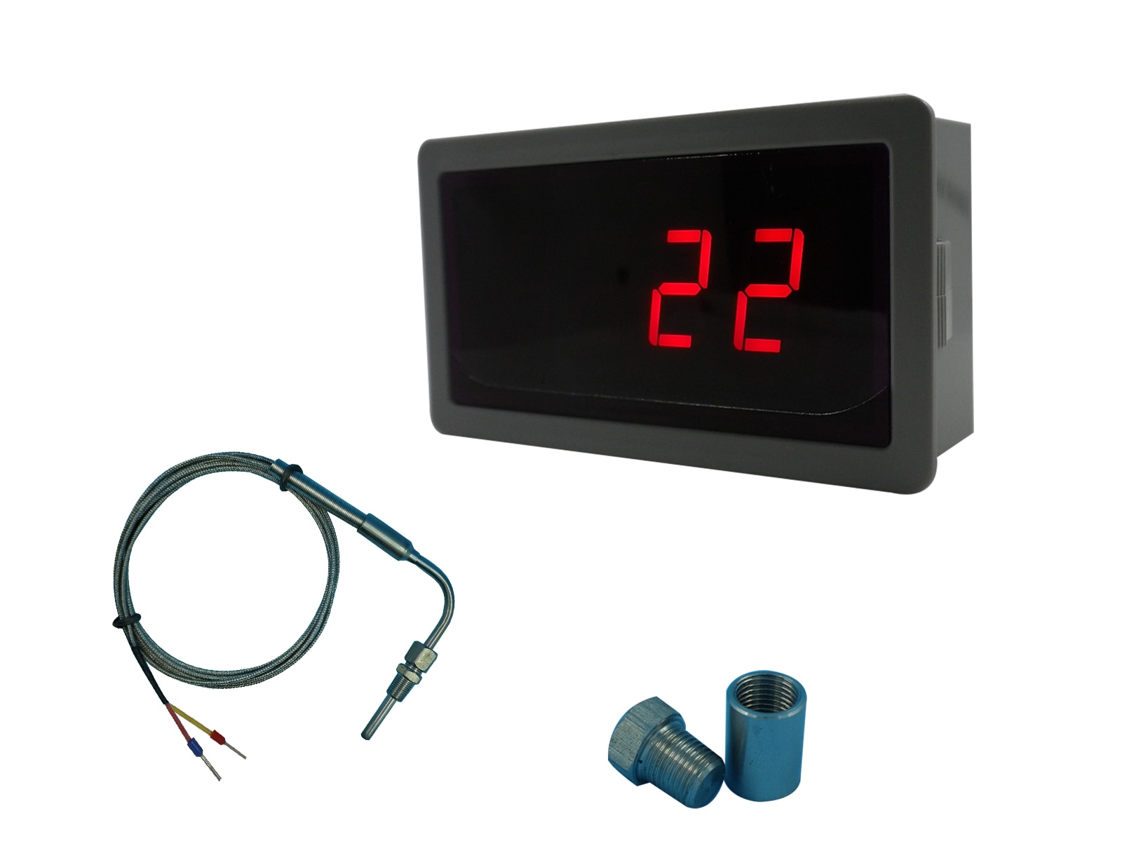 Punainen led-mittari egt lämpötila-antureilla &amp; weld bund combo kit fahrenheit celsius säädettävä yleiskäyttö  pt100 k je
