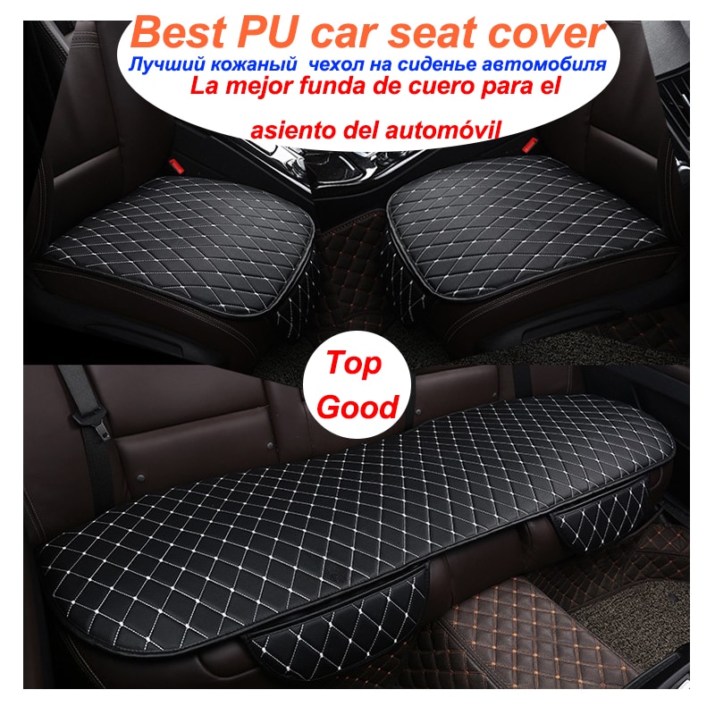 Lederen Auto Bekleding Universele Pu Kussen Voor Achter Achterbank Seat Cover Auto Stoel Seat Protector Mat Pad Auto Accessoires
