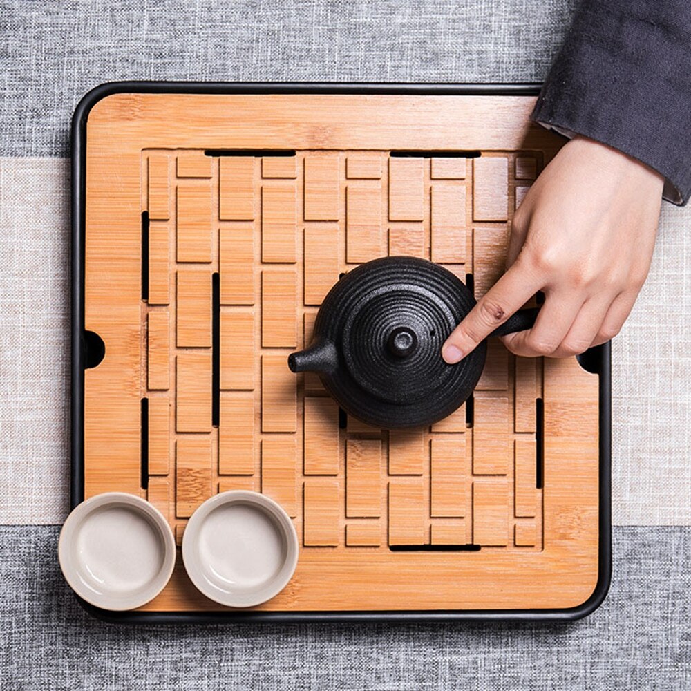 Chinese Style Bamboo Tea Trays Tea Serving Kung Fu Tea Trays Eco-Friendly Household Water Storage Trays Dry Bubble Table