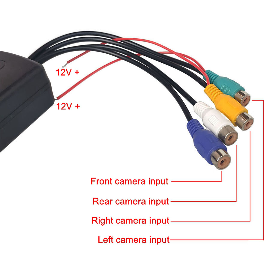 DIYKIT Car Backup Camera Splitter Switch 4 Input 1 Output Intelligent Car Video Switcher Converter