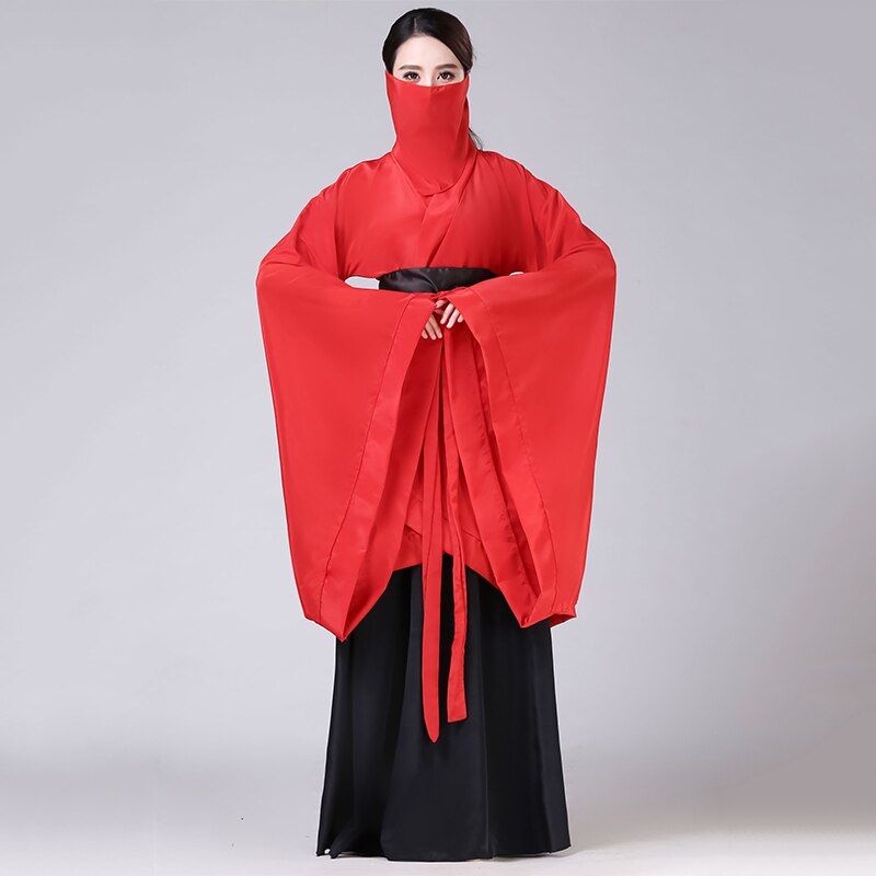 Disfraces de baile antiguo chino para mujer, traje Tang bordado de Hanfu étnico, escenario nacional, rojo y negro: Black Red / M Height 160-165CM
