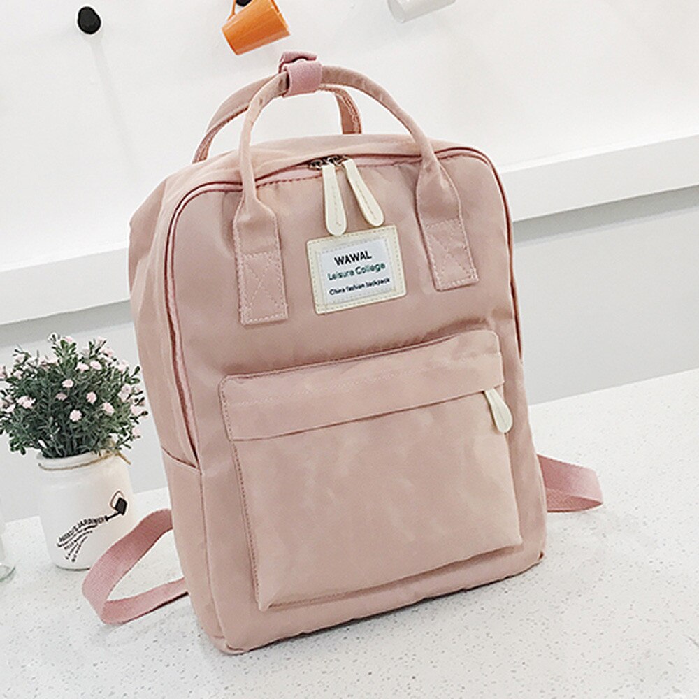 Weibliche Rucksack Frauen Mädchen Studenten Leinwand Schulter Tasche Schule Tasche Reise Tote Rucksack mochilas mujer # T3G: Rosa