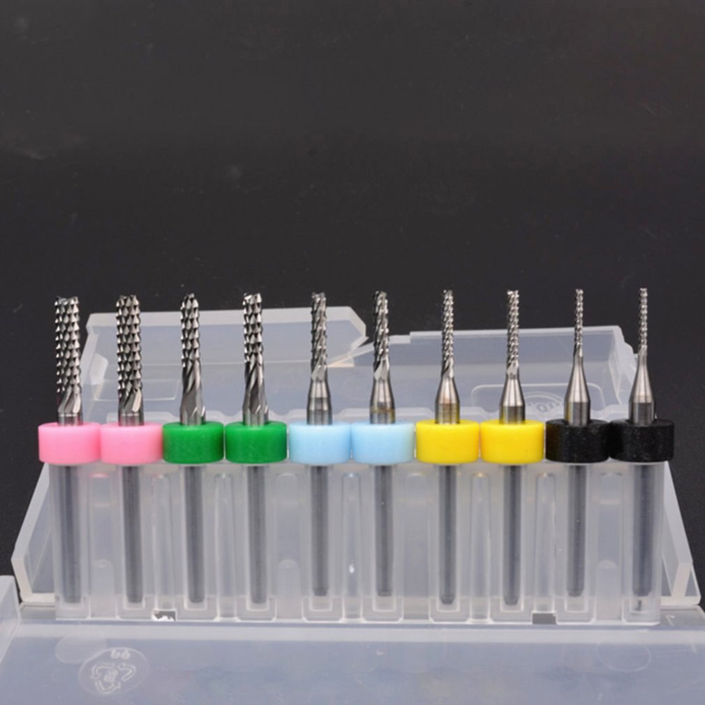 10PCS Corn milling cutter Corn Teeth TiN Coated End Mill Cutter Milling Cutter Printed Circuit CNC Router