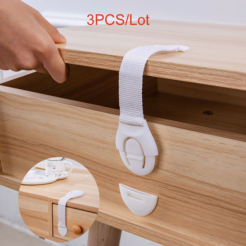 3pcs Plastic Baby Safety Protection From Children In Cabinets Boxes Lock Drawer Door Terminator Security Product