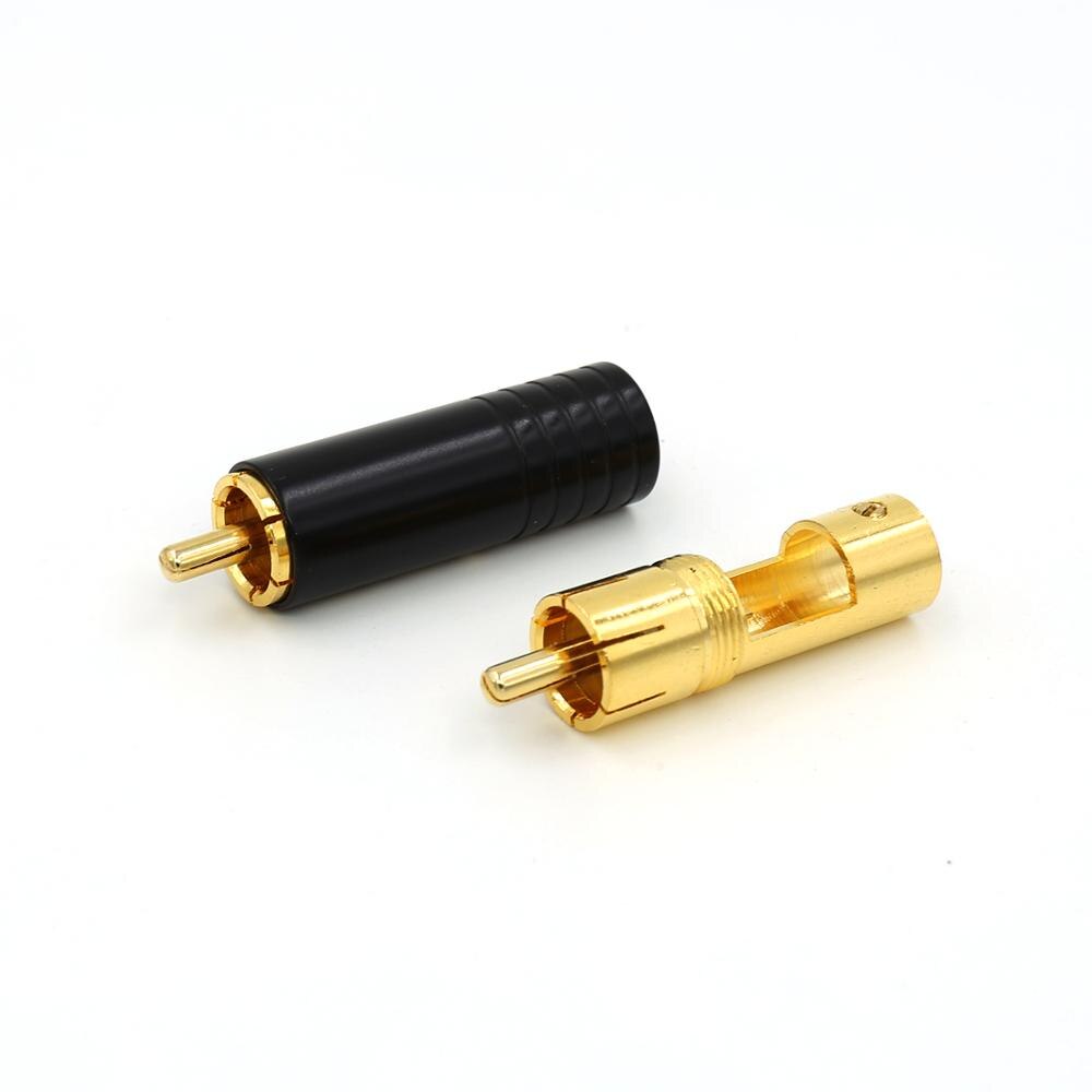 4 pcs hifi audio vergulde Rca pluggen connector hi-end audio plug