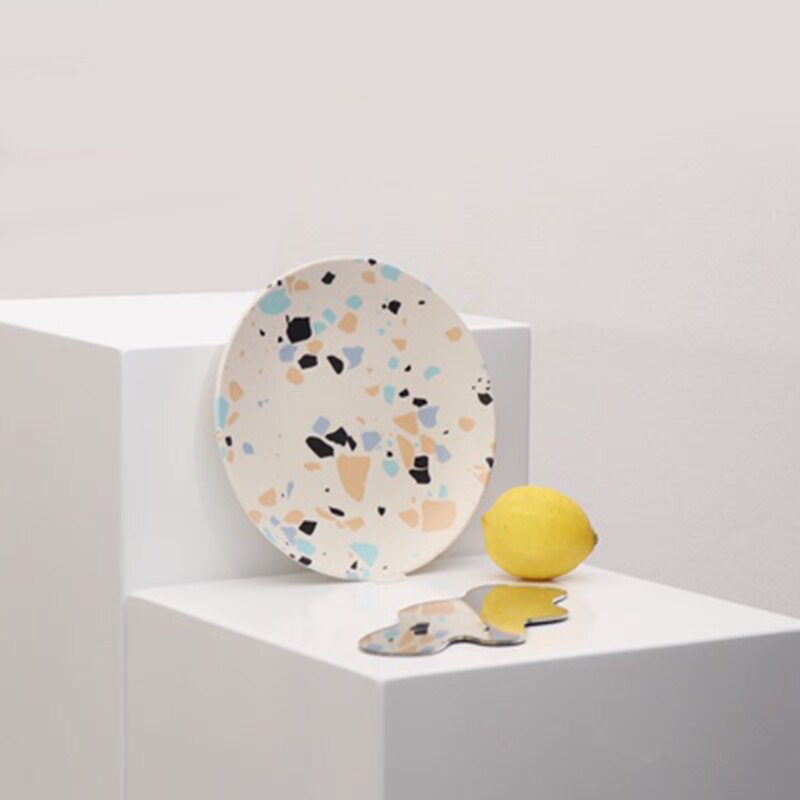 Piatti creativi dipinti a mano piatto da picnic piatto da frutta fibra di bambù contenitore per alimenti per la casa piatto da pranzo ciotola di riso stoviglie per bambini: C