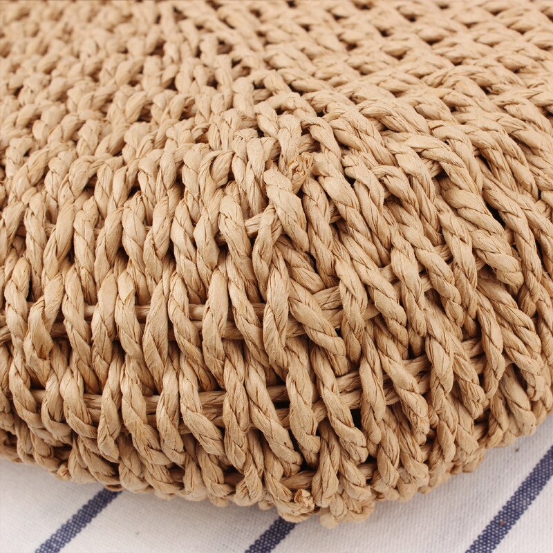 Bolso de paja sencillo para llevar a mano, tejido a mano, informal, de Color sólido, accesorios para fotos de Playa, Mini cesta, Maleta de verano