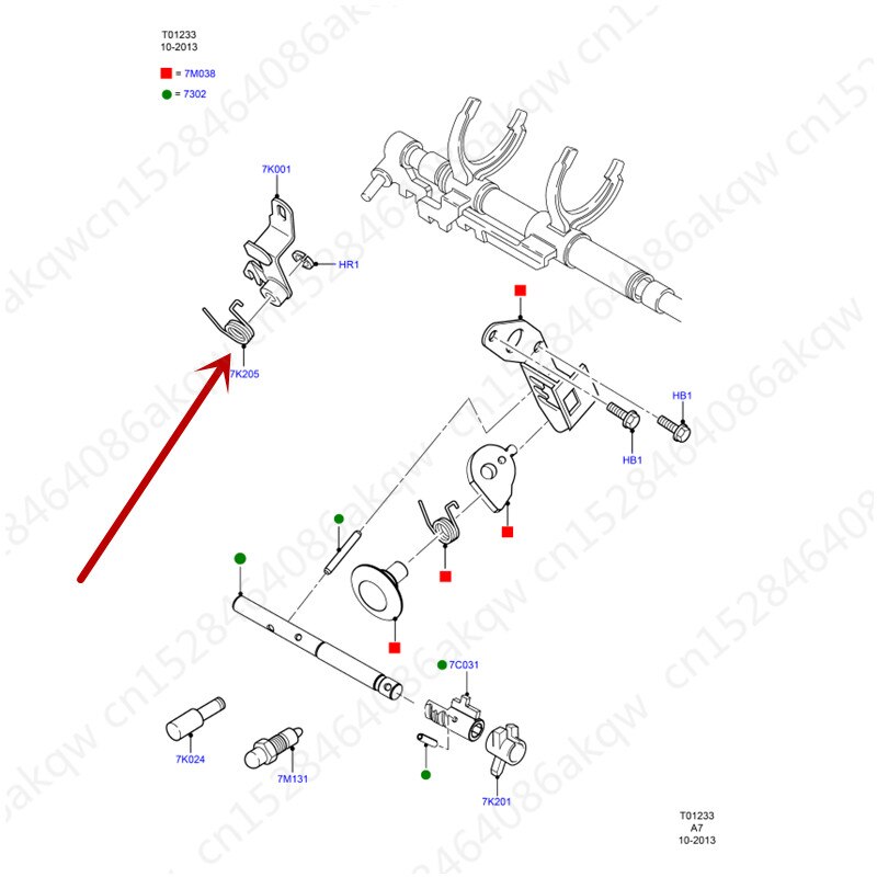 Gearbox reverse spring 2005Fo rdF ocu sFi es ta2015 Gearbox reverse return spring Shift lever spring Reverse return spring