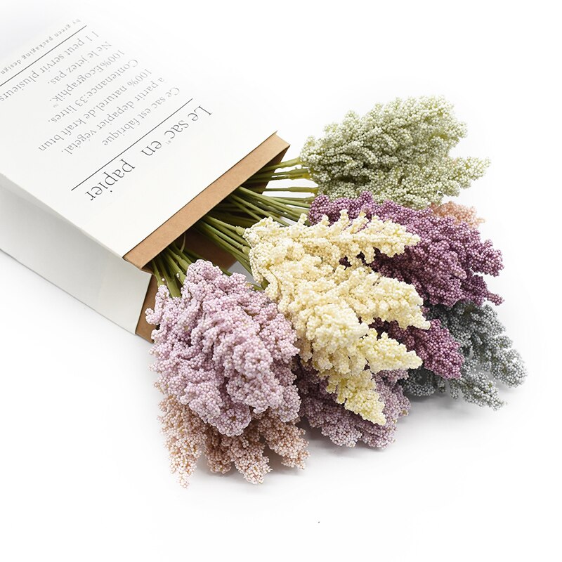 6 pieces lavender artificial flowers home decor wedding decorations christmas scrapbooking diy dining table vases for decoration