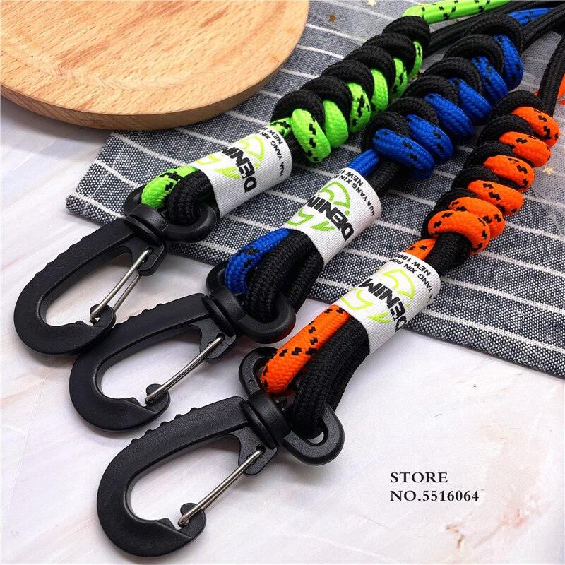 Multifunctional Buclke Fluorescent Color Phone Case Rope Braided Lanyard For Key Climbing Hook/Bag Decoration Strap Keychain