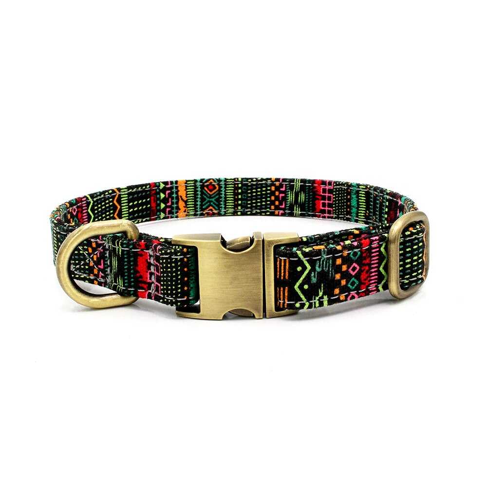 Hondenhalsband met letters, huisdierhalsband, bohemian gesp, retro hondenhalsband, kattenhalsband, huisdierbenodigdheden, accessoires, stof + metaal  z620: Meneer / 36-55cm