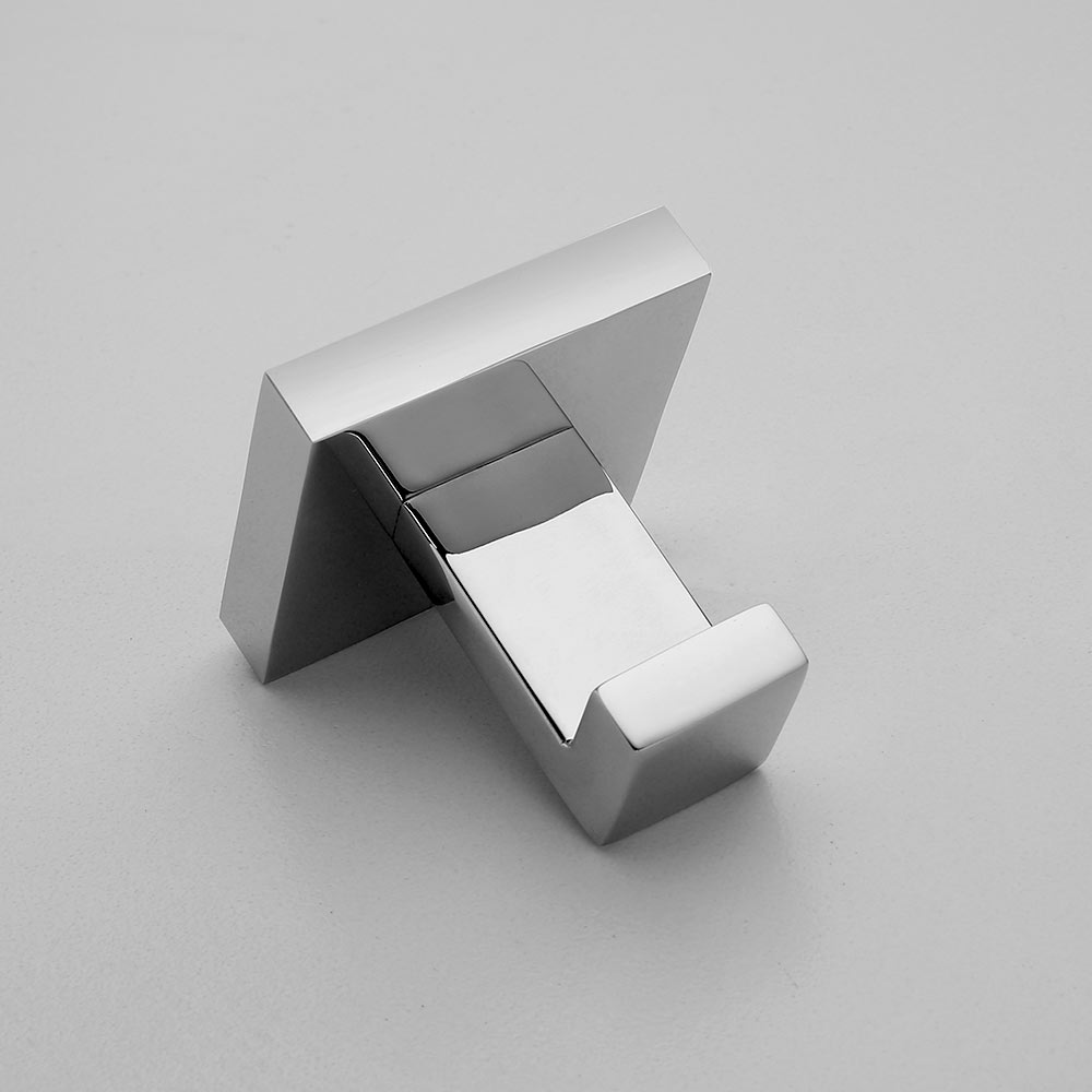 1pcs Deluxe SUS 304 Stainless Steel Wall Mount Square Towel Robe Coat Hook Hat Door Hanger Mirror Polished