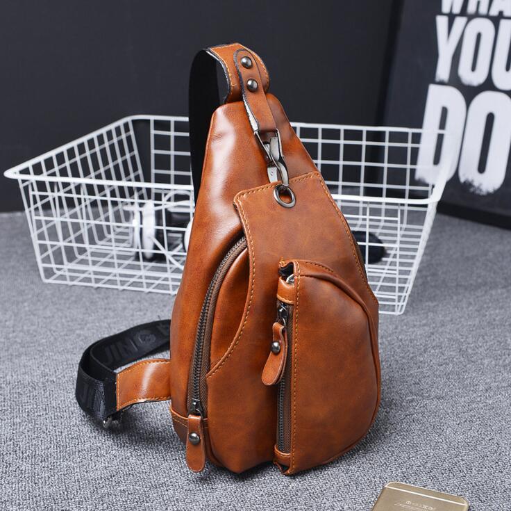 X-online 041717 heren crossbody tas heren messenger bag: Geelbruin