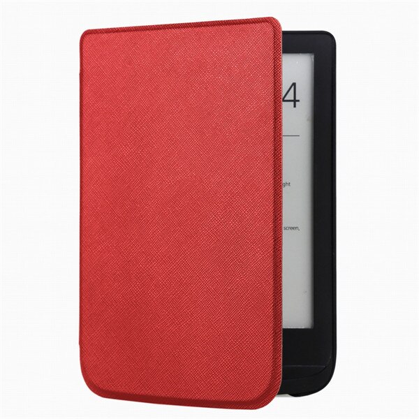 Gligle Ultra slim leather case cover for Pocketbook Touch lux 4 627 HD3 632 Basic2 616 Ereader protective shell+screen film: red