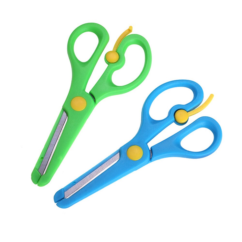 Scissors Stainless Steel Children's Scissors Stationery Elastic Safety Scissors Plastic Infant Round Head Hand Scissors