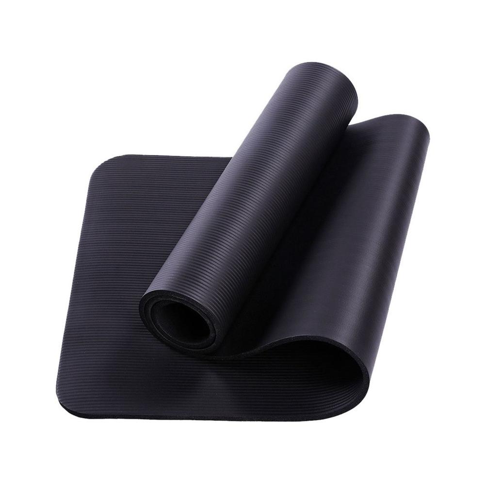 1 st. duurzame, milieuvriendelijke, antislip, niet-giftige yogamat met hoge dichtheid voor yoga en pilates op voorraad!: Zwart