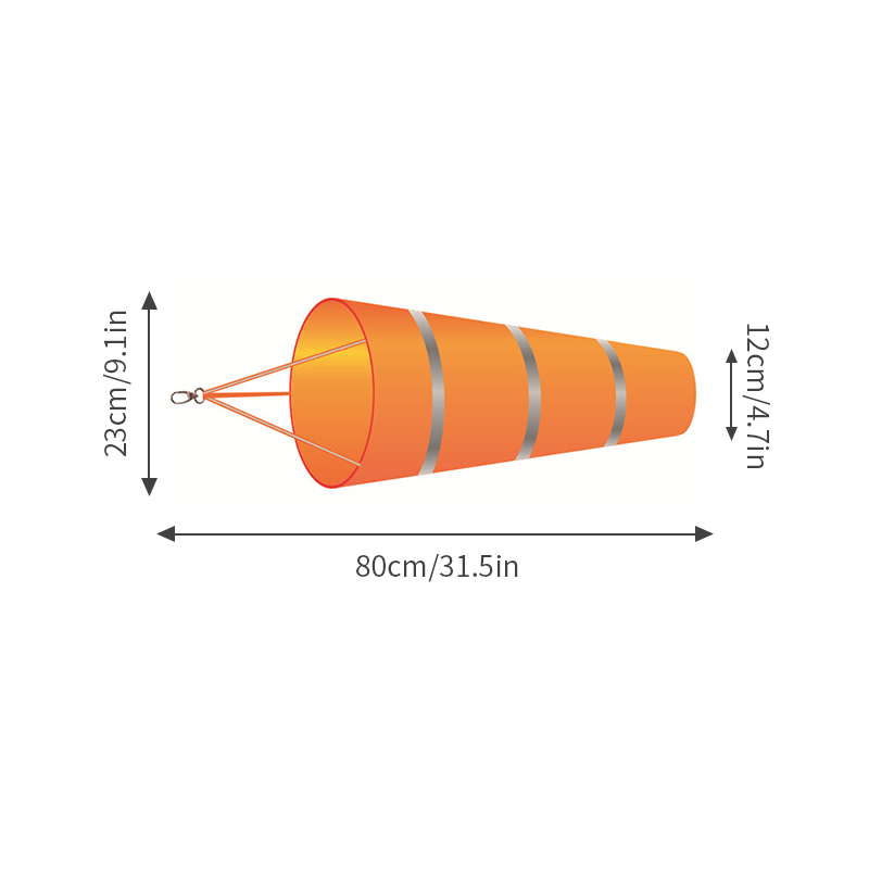Manchon à vent extérieur 60/80/100cm, mesure de la Direction du vent, ceinture réfléchissante, girouette anti-déchirure pour aéroport, Aviation, jardin, ferme: vert militaire
