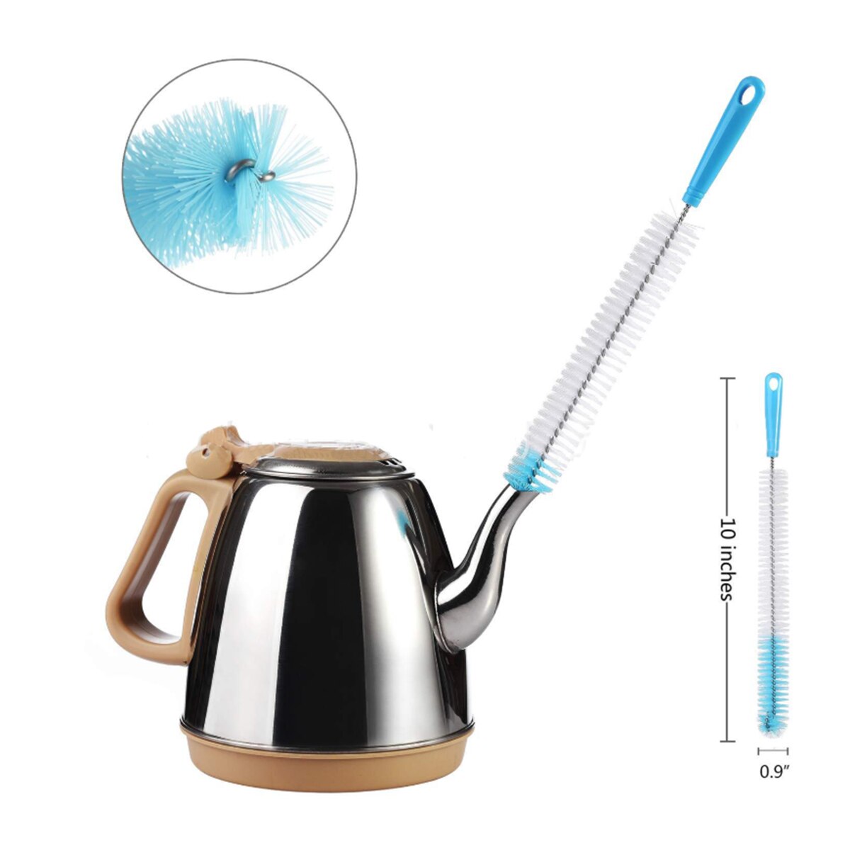 Bottle Brush Cleaner Set 5PCS Long Water Bottle and Straw Cleaning Brush Kitchen Wire Scrub Set for Most Bottles Washing