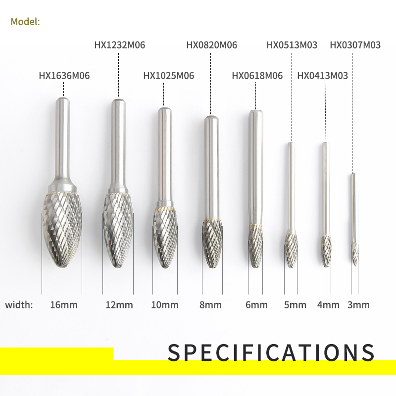 Lime rotative en forme de torche, outil de sculpture sur bois, fraise en carbure de tungstène, tête de meulage, Type H, broyeur, 1 pièces