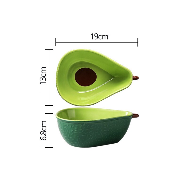 Avocado Color Ceramic Dish Salad Bowl Breakfast Cereal Bowl Dish Party Dessert Snack Fruit Dishes Plate Tray Photography Props: 7.5 inches Bowl