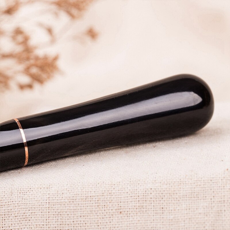 Portable Double-Row Wide Teeth Comb Anti-Static Black Horn Combs Head Comb