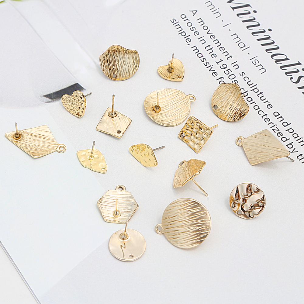 8 Style 10 Pcs Earrings Making Accessories Golden Distorted Oval Shape Earrings Base Connectors Linker For DIY Earring