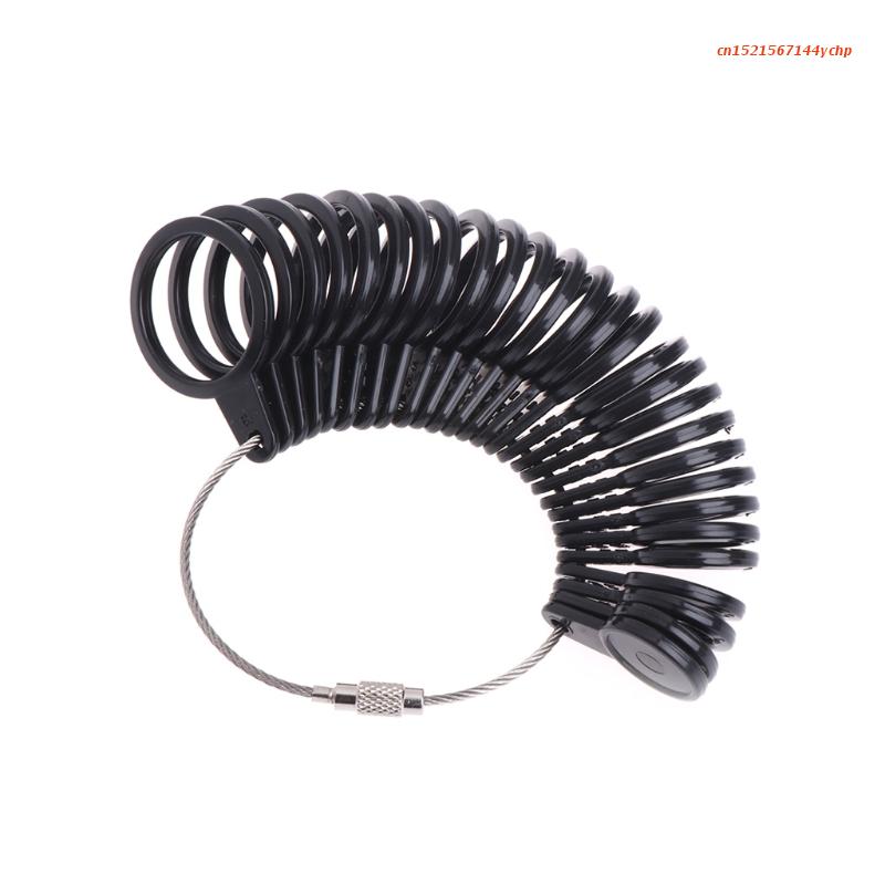 Finger Ring Sizer Plastic Jewelry Making Measurement Mandrel Standard Size Tools: Black