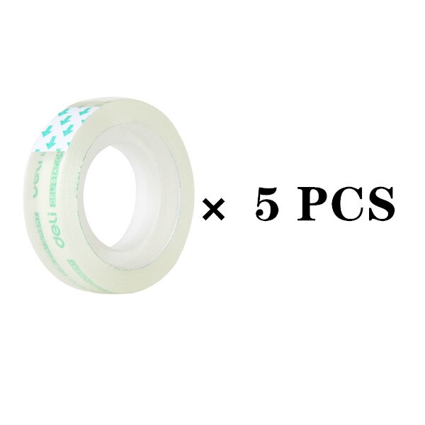 Deli 30014 transparent tape DIY stationery tape business tape special tape tools school office supplies: 5 PCS