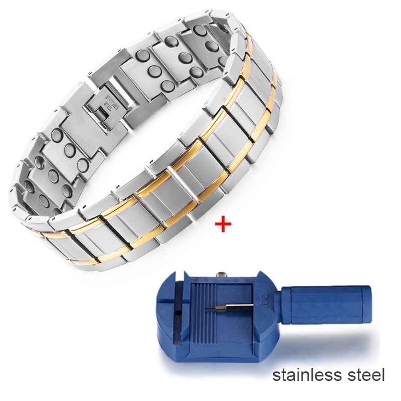 3x Sterkte Koperen Armbanden Voor Mannen Puur Koperen Magnetische Armband Met 3 Rij Neodymium Magneten Verstelbare Lengte Voor Mannen: Black Zinc Plated