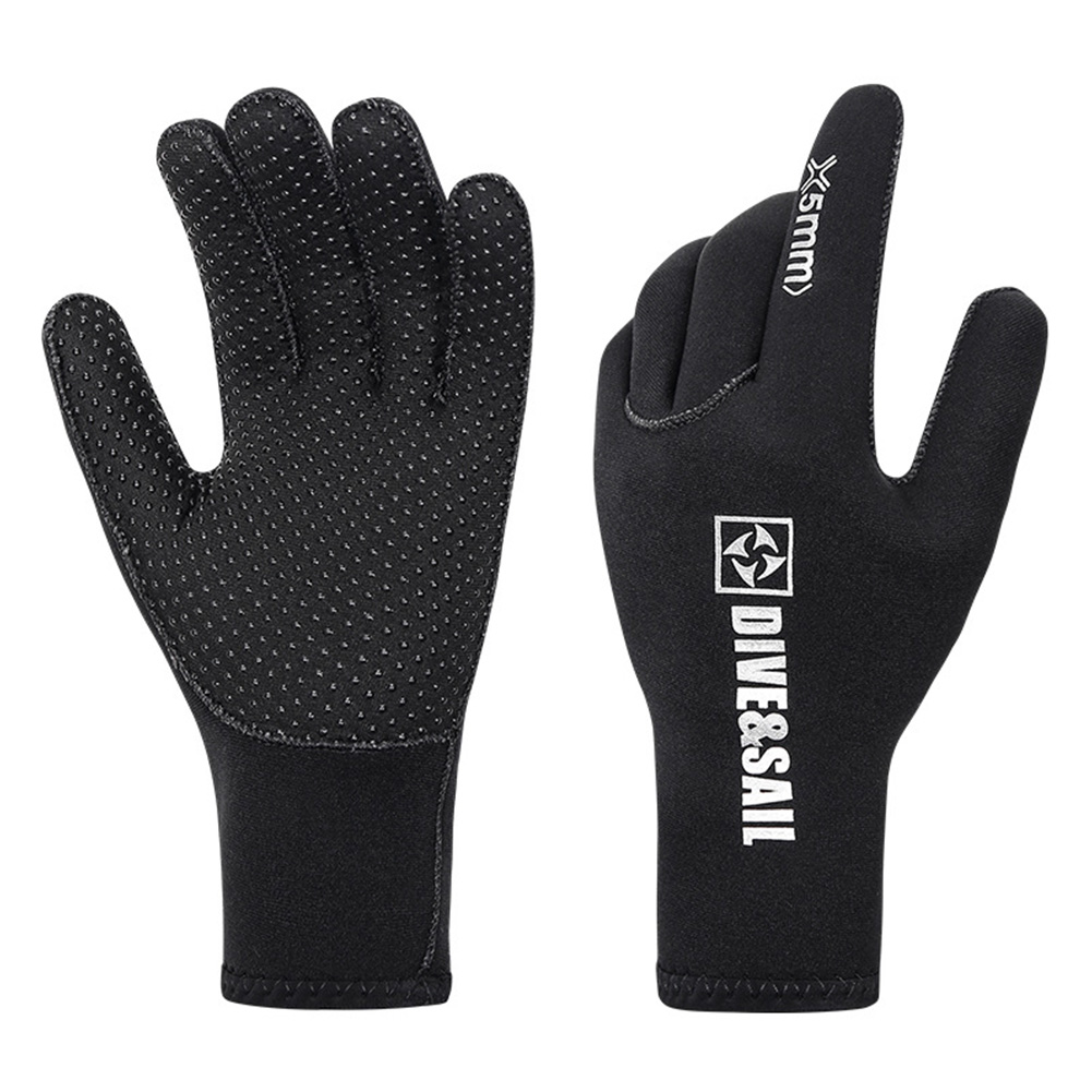 Diving Gloves 5mm Neoprene Double-Layer Thermal Wetsuit Gloves with Skid Resistance Particles for Swimming Fishing Diving: M