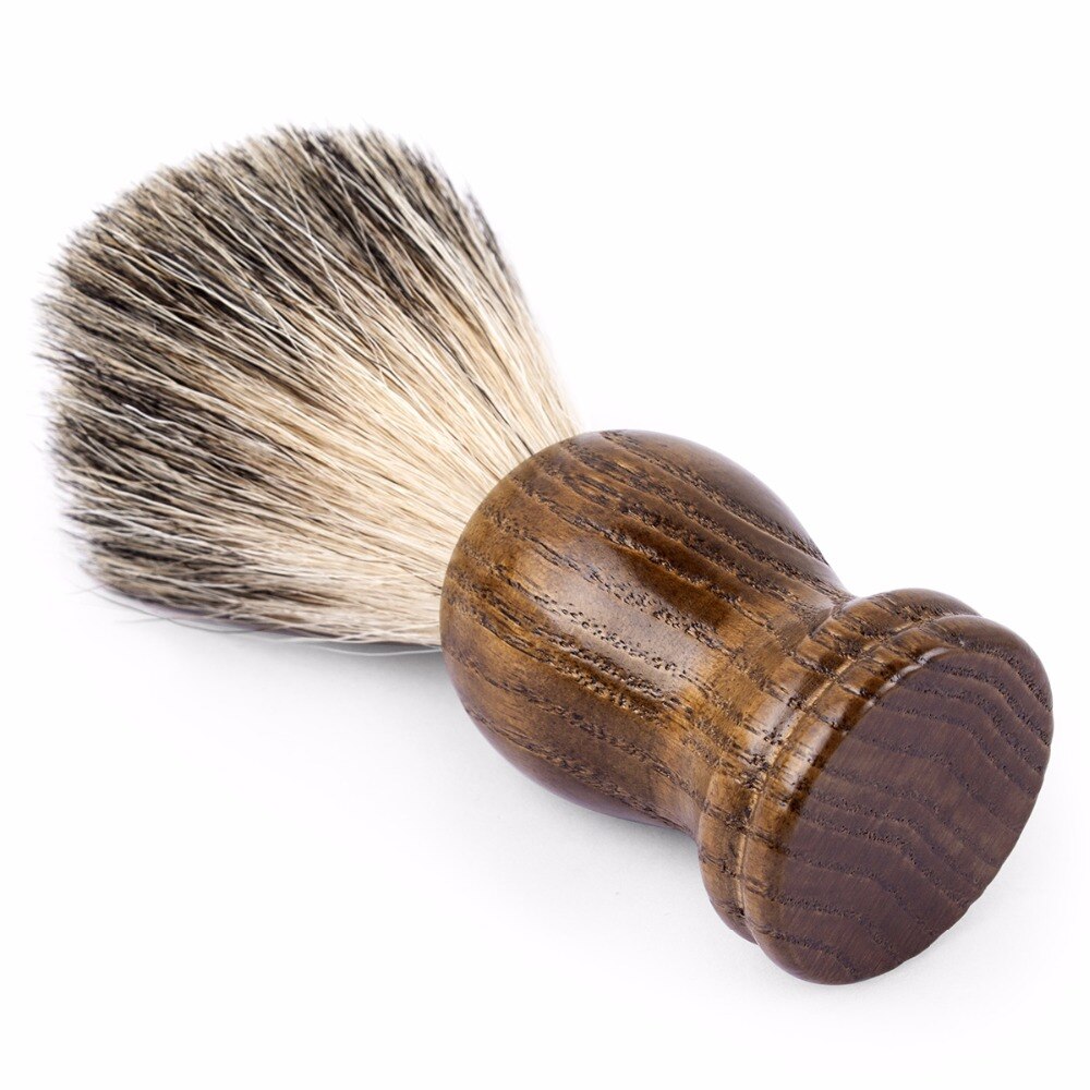 Qshave man pure grævling hår barberkost gammelt træ træ farve til barberkniv sikkerhed lige klassisk sikkerhedsskraber 11cm x 5cm