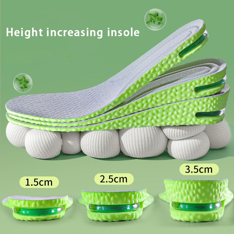 1 paar Luchtkussen Hoogte Toename Schokabsorberende Binnenzool voor Sportschoenen Inlegzolen Ademend Zweet en Anti-geur Binnenzool