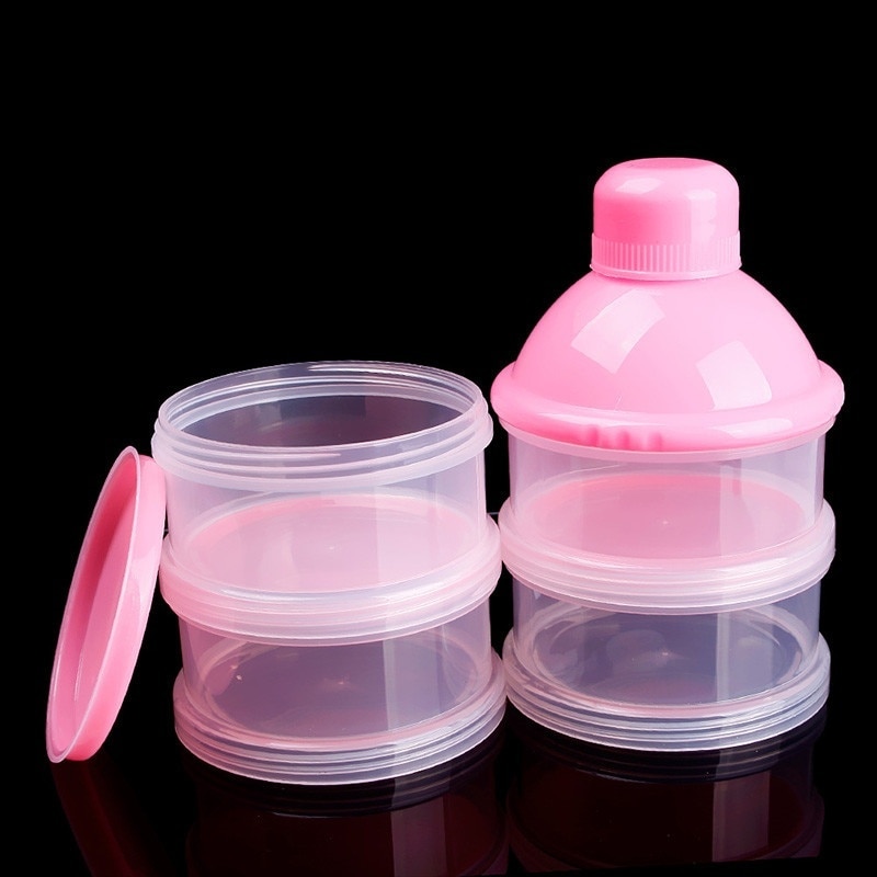 Bærbar baby spædbarn, der fodrer mælkepulver og madflaskebeholder 3 celler gitterkasse