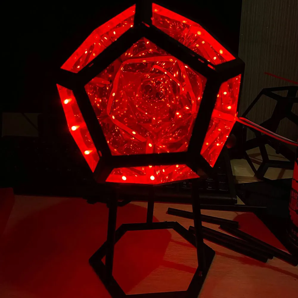 Infinity Dodecahedron – lampe décorative, couleur, décoration d'intérieur, lumière de rêve, avec chargeur USB