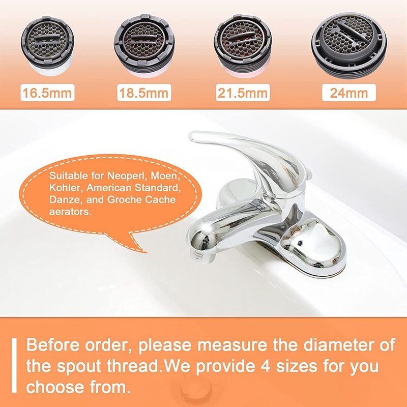 12 Pieces Faucet Aerator For Cache Aerators And 5 Pieces Cache Faucet Aerator Key Removal Wrenches, Cache Aerators