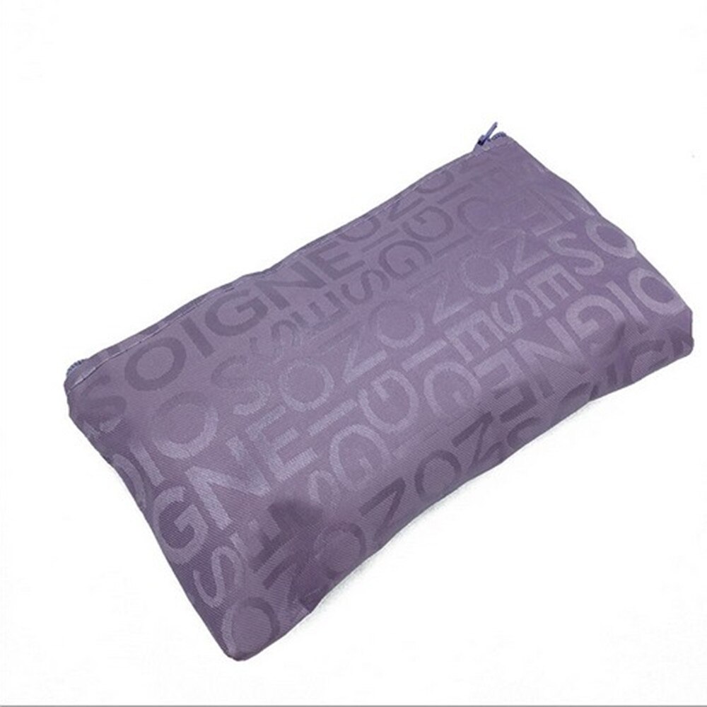 Femmes sac cosmétique Portable mignon multifonction beauté fermeture éclair voyage lettre maquillage sacs pochette de toilette support organisateur de toilette: X