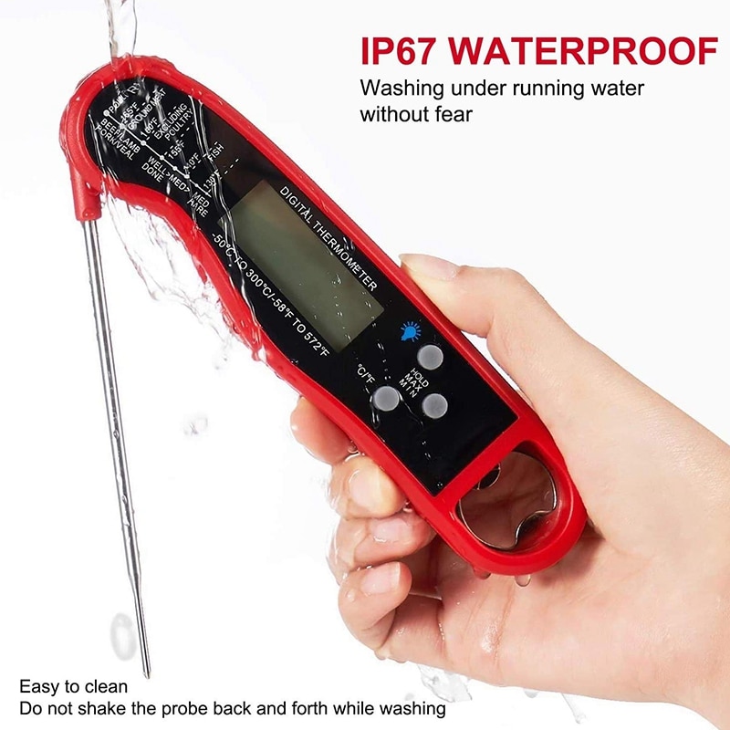 Kitchen Digital Food Thermometer Instant Read Meat Thermometer Probe for Cooking, BBQ, Grill and Oil Deep Fry