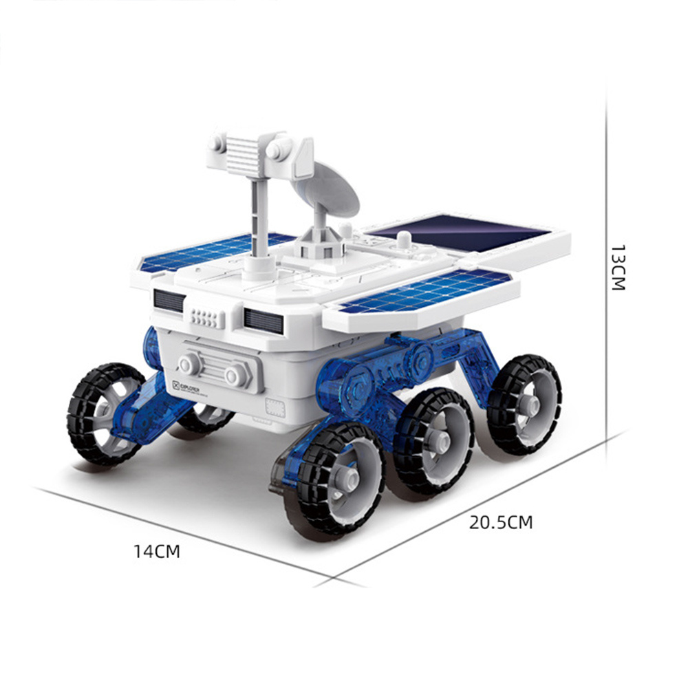 Kids diy solar planet exploration car toy educational assembled model diy building set durable large toy car  b99