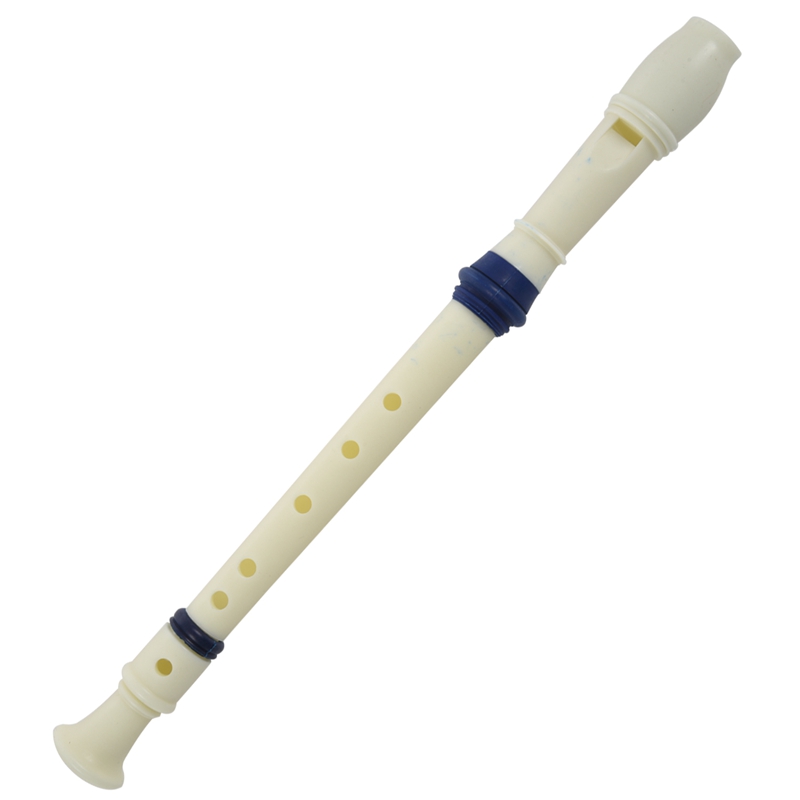 Music Instrument 6 Holes Soprano Flute Recorder White Blue