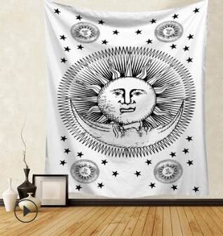 Gobeläng konst vägghängande mandala mönster filt gobeläng multifunktion heminredningsmatta picknick filt 95 x 73cm: 4