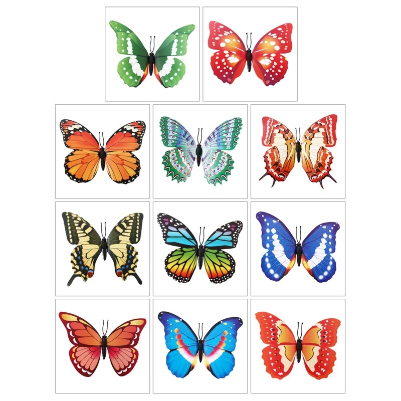 Q1JB-estacas de mariposa artificiales, adornos decorativos para jardín de 11,8 pulgadas, impermeables, para Patio exterior, cama de flores