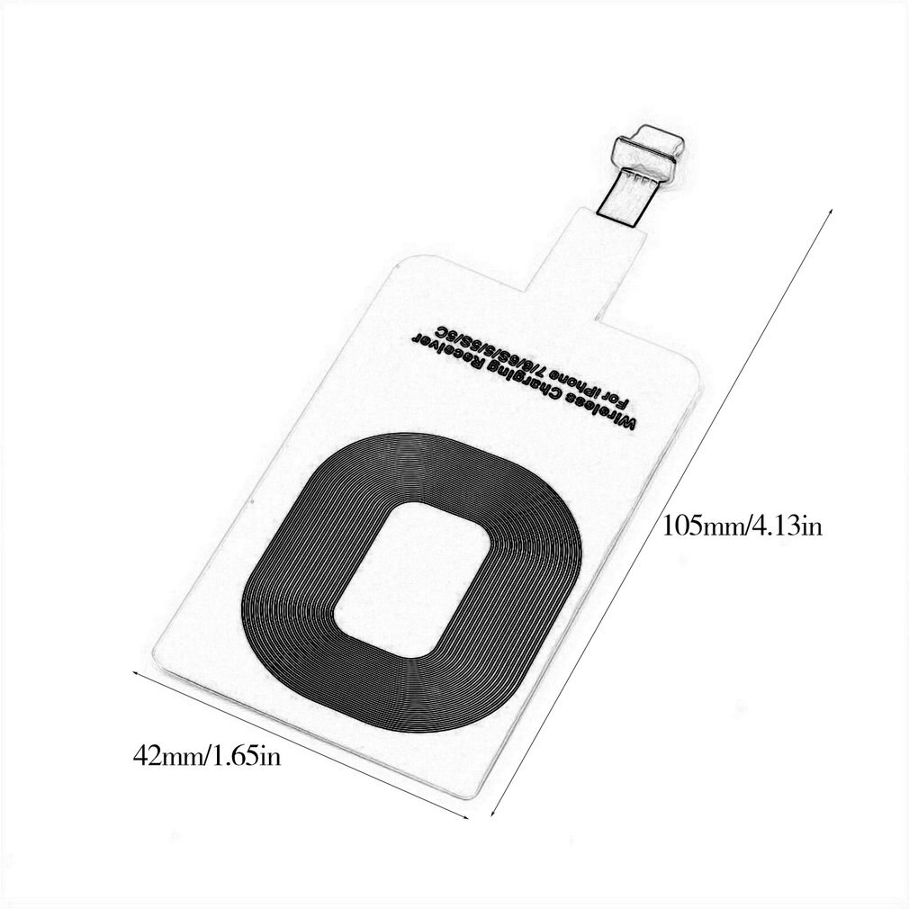 Qi Wireless Charger Receiver Charging Adapter Receiver Pad Coil For Lightning Dock Andriod Micro USB Type C