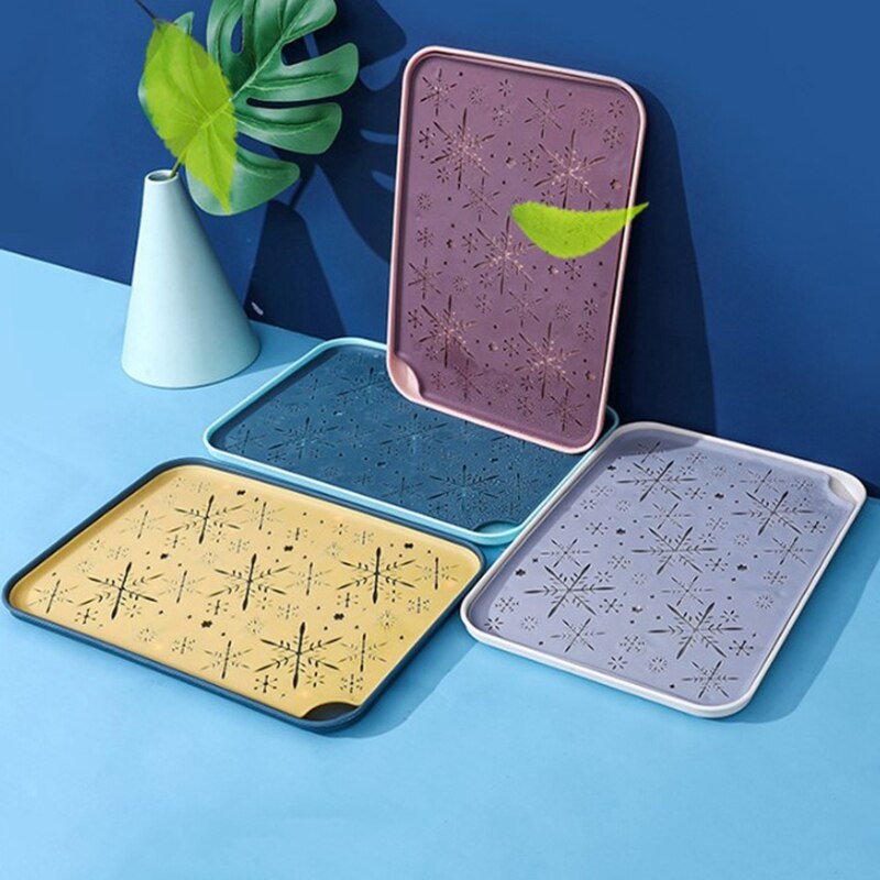 Kitchen Double-Layer Plastic Storage Drain Tray Water Cup Dish Rack Vegetable Rack Fruit Plate Cup Tray