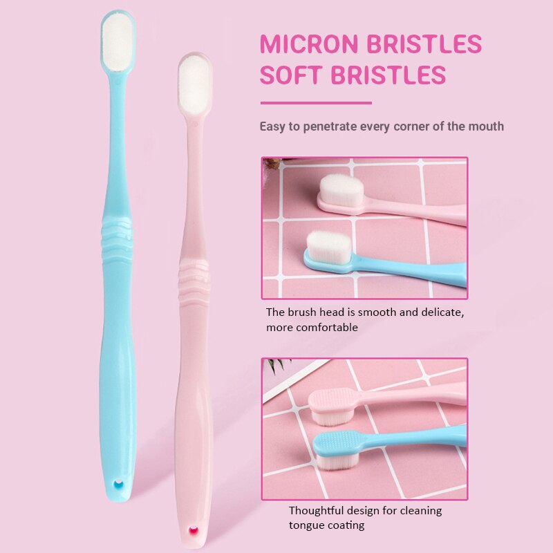 Micro-Nano brosse à dents manuelle, petite tête fine avec 20000 poils pour les gencives fragiles des adultes