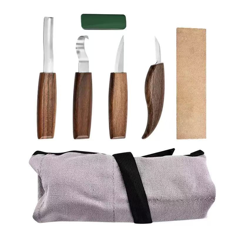 Schnitzmesser, Holzschnitzmesser-Set, Holzspitzer, Löffelmesser, Spitzer, handgefertigtes Holzschnitzmesser-Werkzeug